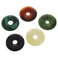 Gioielli ciondoli con gemme, pietra preziosa, naturale, misto, 30x4mm, Foro:Appross. 7mm, 5PC/borsa, Venduto da borsa