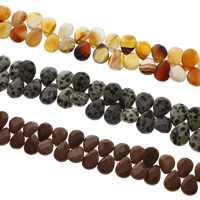 Mixed Gemstone Beads, Teardrop, different materials for choice & faceted, 13x18x6mm, Hole:Approx 1mm, Approx 29PCs/Strand, Sold Per Approx 7 Inch Strand