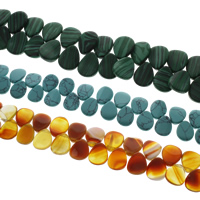 Perles bijoux en pierres gemmes, pierre gemme, larme, différents matériaux pour le choix, 14x17x3mm, Trou:Environ 1mm, Environ 25PC/brin, Vendu par Environ 8.5 pouce brin