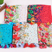 Voile Fabric Scarf, Rectangle, more colors for choice, 90x185cm, 3Strands/Bag, Sold By Bag