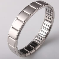 нержавеющая сталь Здоровый браслет, эмаль, оригинальный цвет, 13mm, Продан через Приблизительно 7.6 дюймовый Strand