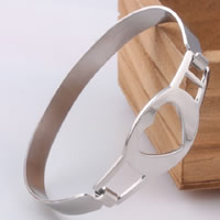 Stainless Steel Bangle, original color, 49mm, Inner Diameter:Approx 60mm, Length:Approx 7.4 Inch, Sold By PC