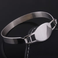 Bracelet en acier inoxydable, couleur originale, 46x20mm, Diamètre intérieur:Environ 64mm, Longueur Environ 8 pouce, Vendu par PC