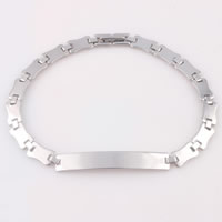 Stainless Steel Jewelry Bracelet, original color, 6.50mm, Sold Per Approx 8.4 Inch Strand