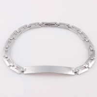 Stainless Steel smycken Armband, ROSTFRITT STÅL, ursprungliga färgen, 6.50mm, Såld Per Ca 8.8 inch Strand