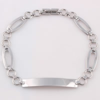 Stainless Steel Jewelry Bracelet, original color, 6.50mm, Sold Per Approx 8.6 Inch Strand