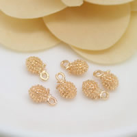 Brass Jewelry Pendants, Pinecone, 24K gold plated, nickel, lead & cadmium free, 5x9mm, Hole:Approx 0.8mm, 50PCs/Lot, Sold By Lot