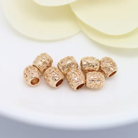 Brass Jewelry Beads, Drum, 24K gold plated, nickel, lead & cadmium free, 5.50x5mm, Hole:Approx 2mm, 50PCs/Lot, Sold By Lot