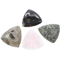 Gemstone Pendants Jewelry, natural, mixed, 49x50x5mm, Hole:Approx 1mm, 5PCs/Bag, Sold By Bag