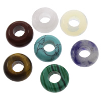 Gemstone Jewelry Beads, Rondelle, large hole, 10x5mm, Hole:Approx 4mm, 5PCs/Bag, Sold By Bag