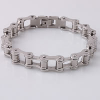 Men Bracelet, Stainless Steel, bike chain & for man, original color, 11mm, Sold Per Approx 7.8 Inch Strand