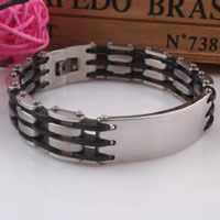 Stainless Steel Jewelry Bracelet with Silicone original color 13mm Length Approx 8.6 Inch Sold By Lot
