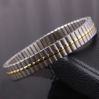 Stainless Steel Jewelry Bracelet plated two tone 9mm Sold Per Approx 7.2 Inch Strand