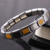 Bijoux bracelet en acier inoxydable, émail, 9mm, Vendu par Environ 6.8 pouce brin
