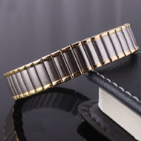 Bijoux bracelet en acier inoxydable, Placage, deux tons, 12mm, Vendu par Environ 7.4 pouce brin