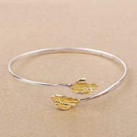 925 Sterling Silver Bangle Leaf plated 17mm Inner Approx 58mm Length Approx 7.5 Inch Sold By Lot