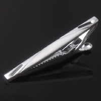 Brass Tie Clip, platinum color plated, enamel, nickel, lead & cadmium free, 38x6mm, Sold By PC