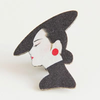 Felt Brooch, with Iron, Character, platinum color plated, nickel, lead & cadmium free, 43mm, Sold By PC