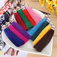 Decorative Tassel, Polyester, with Copper Coated Plastic, rose gold color plated, more colors for choice, 80mm, Hole:Approx 2mm, 10PCs/Lot, Sold By Lot
