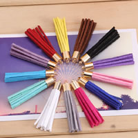 Decorative Tassel, Velveteen Cord, with Copper Coated Plastic, more colors for choice, 50mm, Hole:Approx 2mm, 10PCs/Lot, Sold By Lot