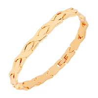 Zinc Alloy Bracelet real gold plated nickel lead & cadmium free 7mm Sold Per Approx 7.9 Inch Strand
