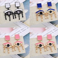 Zinc Alloy Drop Earring stainless steel post pin Eye gold color plated enamel lead & cadmium free 38mm Sold By Pair