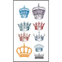 Tatoveringsmærke, Papir, Crown, vandtæt, 105x60mm, 100pc'er/Bag, Solgt af Bag