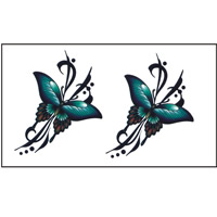 Tattoo Aufkleber, Papier, Schmetterling, wasserdicht, 105x60mm, 100PCs/Tasche, verkauft von Tasche