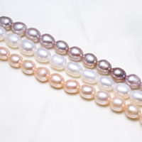Perlas Arroz Freshwater, Perlas cultivadas de agua dulce, natural, más colores para la opción, 8-9mm, agujero:aproximado 0.8mm, Vendido para aproximado 15.5 Inch Sarta