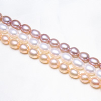 Cultured Rice Freshwater Pearl Beads, natural, more colors for choice, 7-8mm, Hole:Approx 0.8mm, Sold Per Approx 15.5 Inch Strand