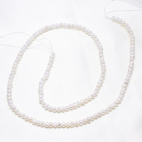 Barok ferskvandskulturperle Beads, Ferskvandsperle, naturlig, hvid, 3-4mm, Hole:Ca. 0.8mm, Solgt Per Ca. 15.5 inch Strand