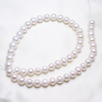 Cultured Potato Freshwater Pearl Beads, natural, white, 8-9mm, Hole:Approx 0.8mm, Sold Per Approx 15.5 Inch Strand
