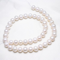 Cultured Potato Freshwater Pearl Beads, natural, white, 9-10mm, Hole:Approx 0.8mm, Sold Per Approx 15.5 Inch Strand