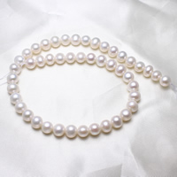 Cultured Potato Freshwater Pearl Beads, natural, white, 9-10mm, Hole:Approx 0.8mm, Sold Per Approx 15.5 Inch Strand
