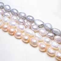 Barocco coltivate in acqua dolce Perla, perla d'acquadolce coltivata naturalmente, nessuno, 11-12mm, Foro:Appross. 0.8mm, Venduto per Appross. 15.5 pollice filo