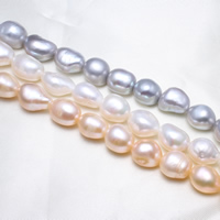 Barocco coltivate in acqua dolce Perla, perla d'acquadolce coltivata naturalmente, nessuno, 11-12mm, Foro:Appross. 0.8mm, Venduto per Appross. 15.5 pollice filo