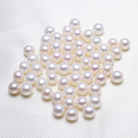 Cultured No Hole Freshwater Pearl Beads, Potato, natural, white, 5-5.5mm, 10PCs/Bag, Sold By Bag