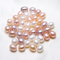 Riso coltivato in perla d'acqua dolce, perla d'acquadolce coltivata naturalmente, naturale, non forato, nessuno, 7-7.5mm, 10PC/borsa, Venduto da borsa