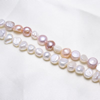 Baroko Kultūringas gėlavandenių perlų karoliukai, Gėlo vandens perlų, Barokas, natūralus, daugiau spalvų pasirinkimas, 7-8mm, Skylė:Apytiksliai 0.8mm, Parduota už Apytiksliai 15.5 Inch Strand