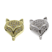 Cubic Zirconia Micro Pave Brass Beads Fox plated micro pave cubic zirconia nickel lead & cadmium free Approx 1mm Sold By Bag