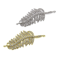 Cubic Zirconia Micro Pave Brass Connector Feather plated micro pave cubic zirconia & 1/1 loop nickel lead & cadmium free Approx 0.7mm Sold By Bag