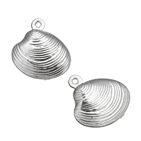 Stainless Steel Pendants, Shell, original color, 13.50x14x4mm, Hole:Approx 1mm, 1000PCs/Lot, Sold By Lot