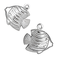 Stainless Steel Animal Pendants, Fish, original color, 17.50x18x6mm, Hole:Approx 1.5mm, 500PCs/Lot, Sold By Lot