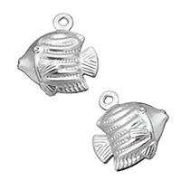 Stainless Steel Animal Pendants, Fish, original color, 12x12.50x4mm, Hole:Approx 1mm, 1000PCs/Lot, Sold By Lot