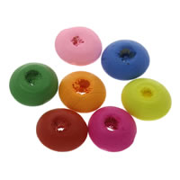 Holz Perle, Rondell, verschiedene Größen vorhanden, gemischte Farben, Bohrung:ca. 1mm, verkauft von Tasche