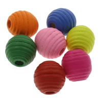 Perles en bois, tambour, couleurs mélangées, 15x16mm, Trou:Environ 1mm, Environ 400PC/sac, Vendu par sac