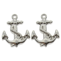 Stainless Steel Pendants, Anchor, nautical pattern, original color, 15x18x3.50mm, Hole:Approx 1mm, 100PCs/Bag, Sold By Bag