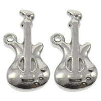 Stainless Steel Pendants, Guitar, original color, 11x20x3mm, Hole:Approx 1mm, 100PCs/Bag, Sold By Bag
