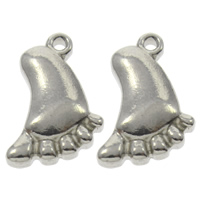 Stainless Steel Pendants, Footprint, original color, 12x15x4mm, Hole:Approx 1mm, 100PCs/Bag, Sold By Bag