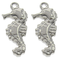 Stainless Steel Animal Pendants, Seahorse, original color, 9x20x3mm, Hole:Approx 1mm, 100PCs/Bag, Sold By Bag